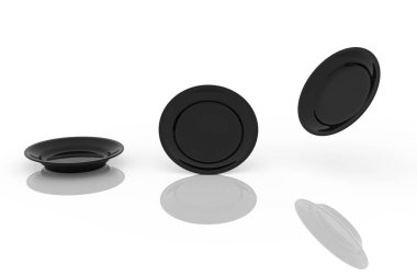 Uçan ve renkli Çin tabakları düşen kümesi