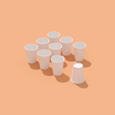 Boş kağıt bardakların deseni arka planda yatıyor