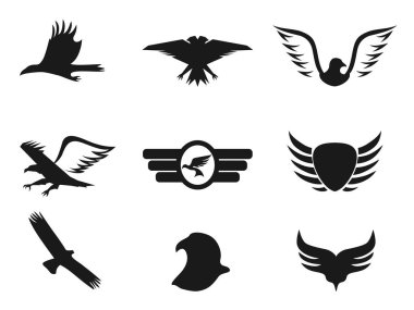 siyah kartal Icons set