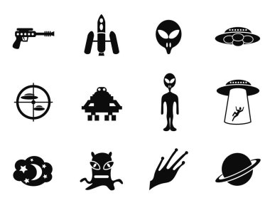 Alien ve ufo Icons set