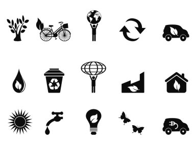 siyah çevre Icon set
