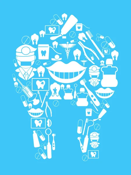 El fondo de diseño azul dental — Vector de stock