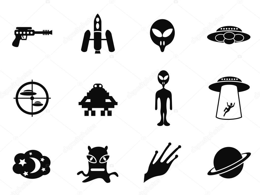 alien and ufo icons set