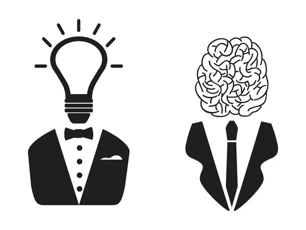 2 intelligens emberek fej ikon — Stock Vector