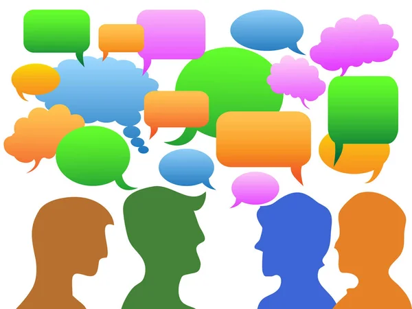 Menschen kommunizieren in Sprechblase — Stockvektor