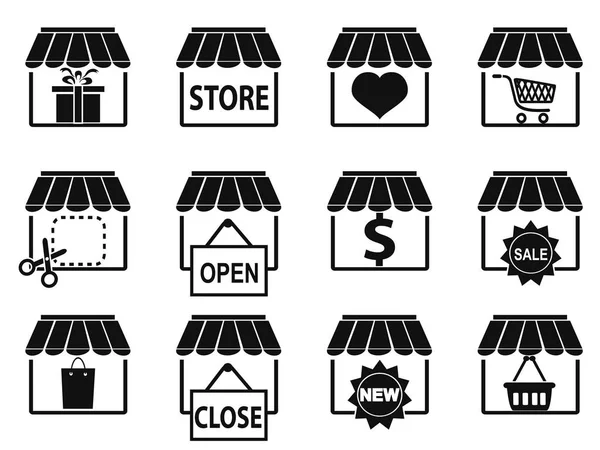 Zwarte winkel icons set — Stockvector