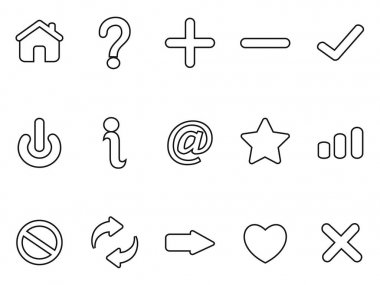 siyah arabirimi anahat Icons set