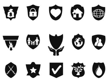 siyah kalkan korumak Icons set