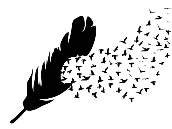 Πουλί που πετούν από φτερό — Διανυσματικό Αρχείο