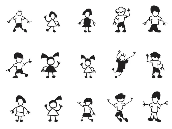 Doodle kids icons — Stock Vector