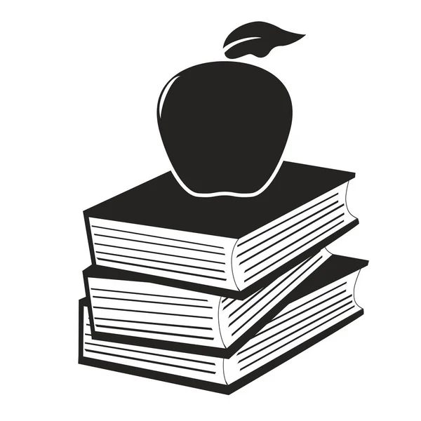 Apple en los libros — Archivo Imágenes Vectoriales