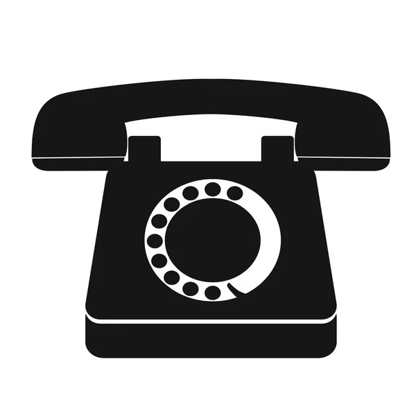 Single black old vintage telephone icon — Stock Vector