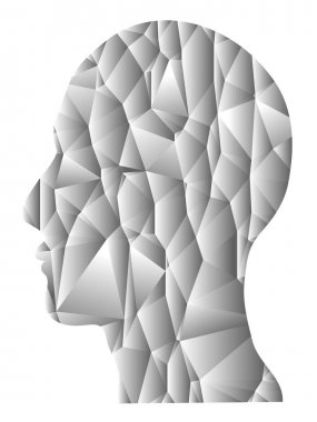 gri degrade geometrik kafa