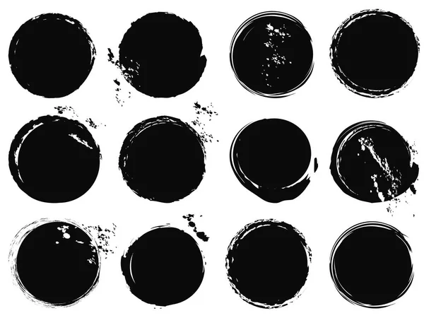 Zwarte grunge cirkel spatten — Stockvector