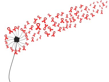 Kırmızı AIDS şerit karahindiba