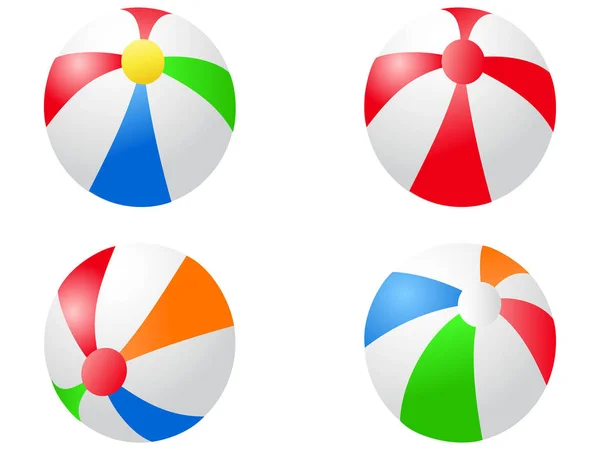 Kleur beach ballen pictogram — Stockvector