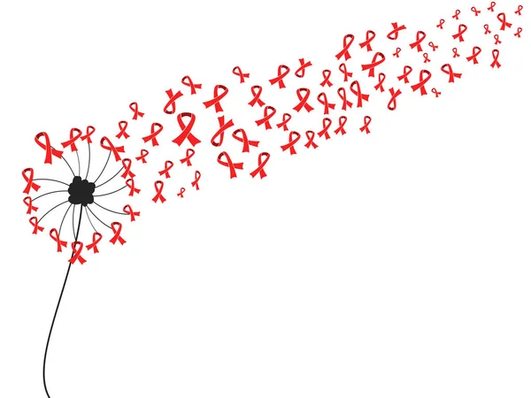 Красная одуванчик от СПИДа — стоковый вектор