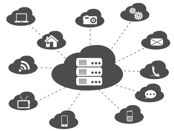 Black cloud networking background — Stock Vector