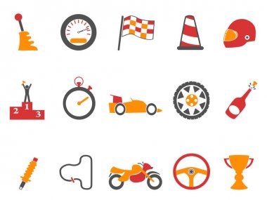 Turuncu yarış Icons set