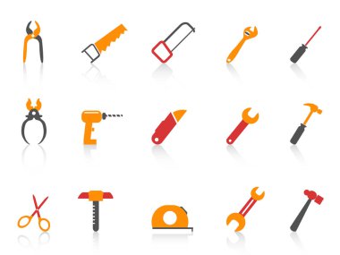 basit turuncu renk El aracı Icons set