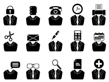 iş adamları ile office araçları Icons set