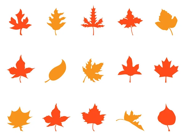 Φύλλα του φθινοπώρου χρώμα μοτίβα εικονίδια — Διανυσματικό Αρχείο