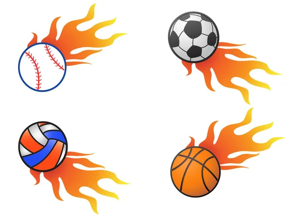 Color fire ball logo icons — Stock Vector