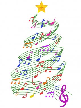 renkli Müzik Noel ağacı