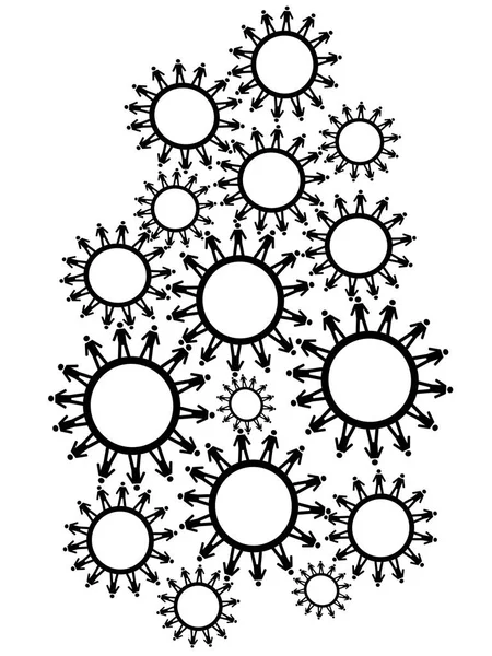 Personas engranajes fondo — Archivo Imágenes Vectoriales