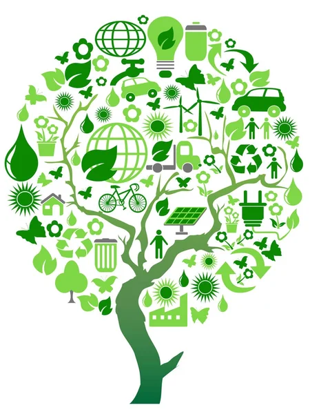 Green environment eco tree — Stock Vector