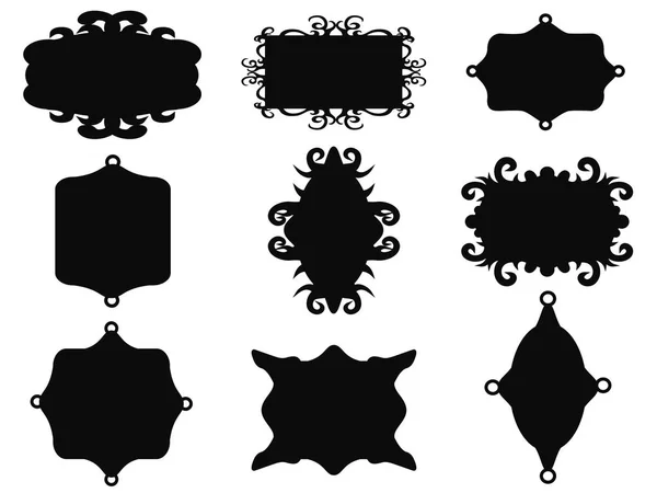Черный винтажный набор рамок — стоковый вектор