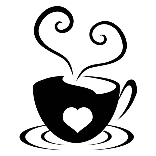 Amor corazón taza icono — Vector de stock