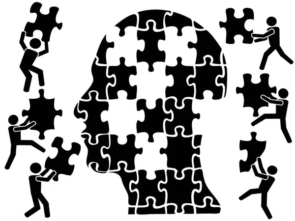 TeamWorks w głowę puzzle — Wektor stockowy