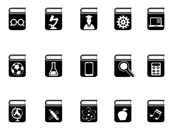 Conjunto de iconos de libro negro — Vector de stock