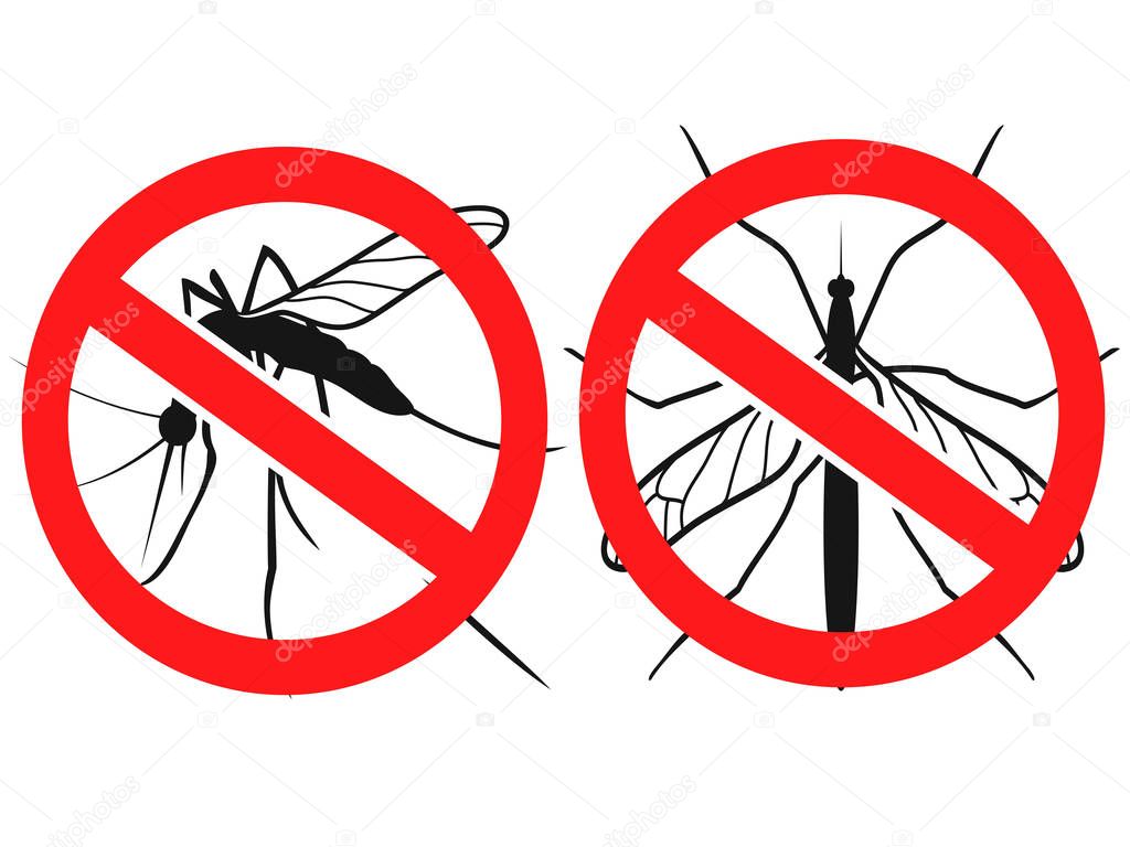 Isolated anti Mosquitoes sign,vector from white background