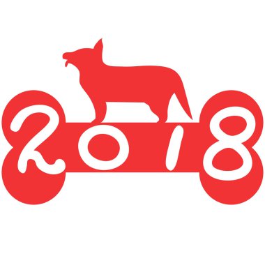 Kırmızı kemik 2018 köpek yıl arka plan