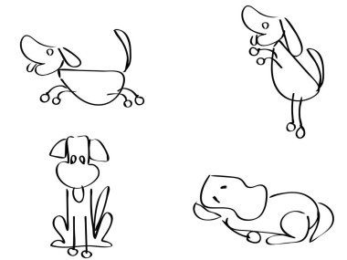 çizgi film doodle köpekler anahat