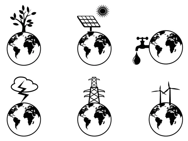 Ressources terrestres icônes ensemble — Image vectorielle