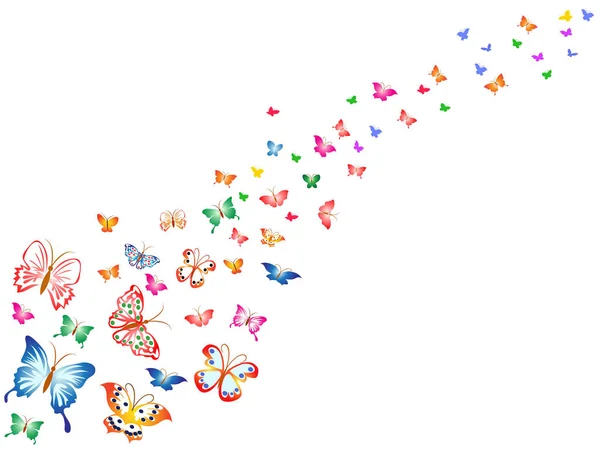 Colorful butterflies background — Stock Vector