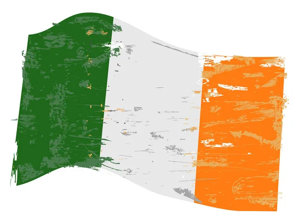 Vlag van Ierland met grunge textuur — Stockvector
