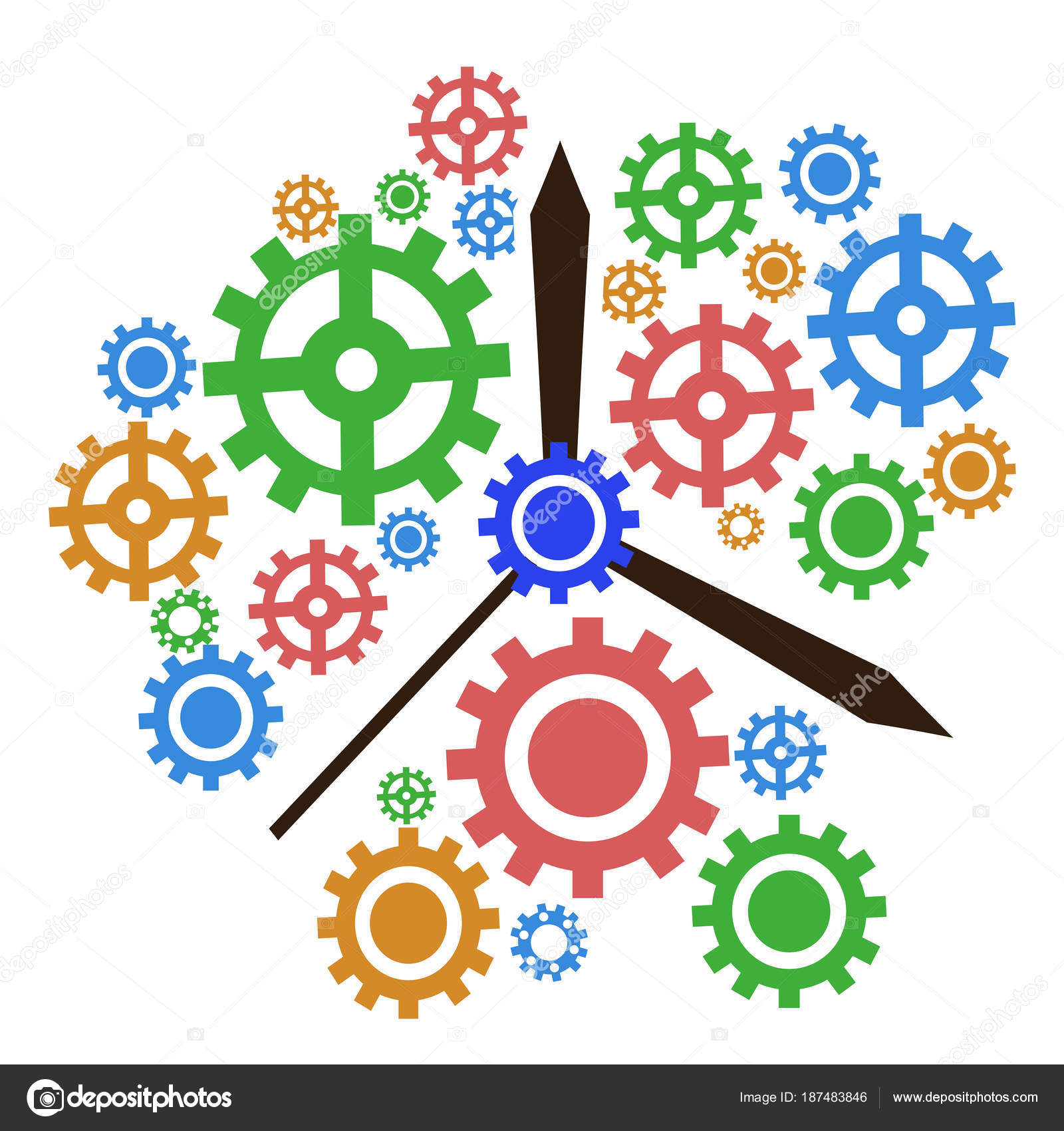 Color gear clock background — Stock Vector © huhulin 187483846