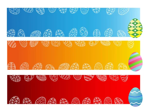 Bannière d'oeufs de Pâques — Image vectorielle