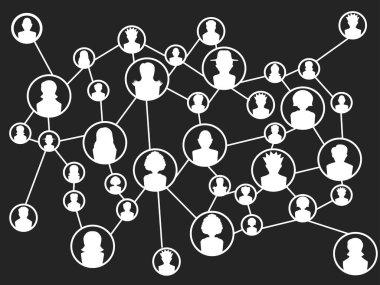 Beyaz küresel sosyal ağ arka plan