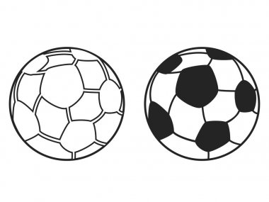 izole siyah soccers topu anahat simgelerini hazır, vektör