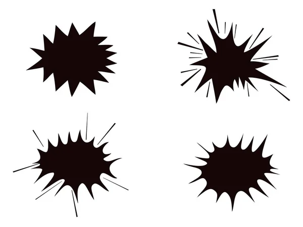 Aislado Negro Cómic Bubble Shapes Iconos Vector Fondo Blanco — Archivo Imágenes Vectoriales