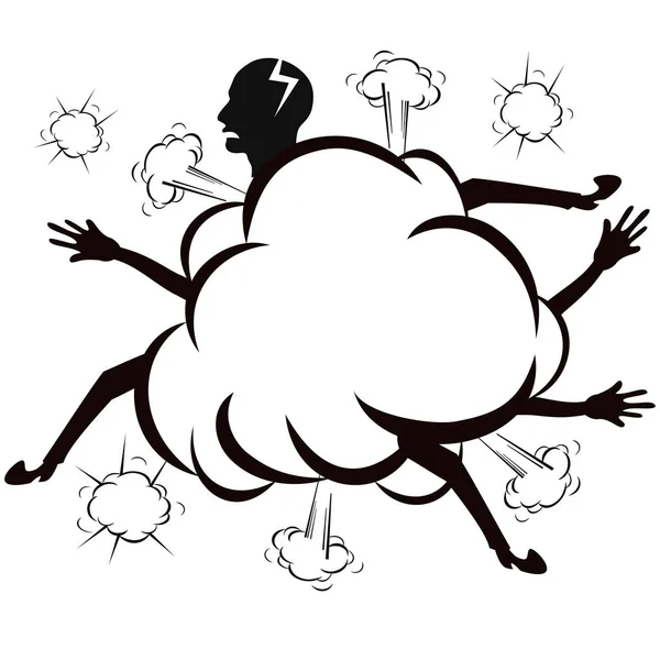 Isolated Fighting Cloud Comic Style Vector White Background — Stock Vector