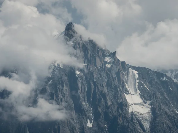 Peak of Aiguille du midi in the French Alps — Stock Photo, Image