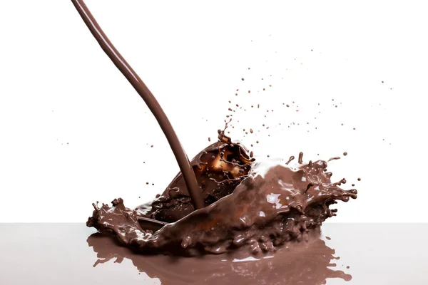 Salpicos de chocolate quente — Fotografia de Stock