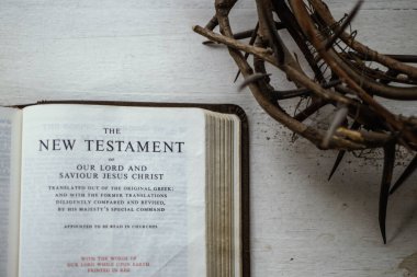 Beyaz arkaplan üzerinde İncil çalışması