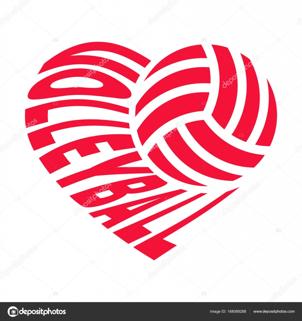 Download Volleyball in heart — Stock Vector © Olisia #168089288